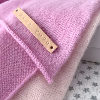 New Mum's Personalised Cashmere Shawl And Lemon Teether, 3 of 9