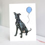 Black Greyhound Birthday Card, thumbnail 1 of 9