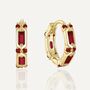 Garnet Margot Crystal Huggie Hoop Earrings, thumbnail 1 of 8