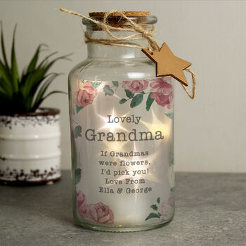 Floral Watercolour LED Personalised Glass Jar, 2 of 6