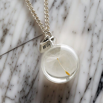 Round Dandelion Pendant Wish Charm Necklace Gift, 2 of 4