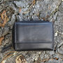 Women's Luxury Black Leather Small Trifold Purse Rfid Protected Personsalised, thumbnail 3 of 7