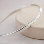 Sterling Silver Oval Hammered Bangle, thumbnail 2 of 5