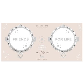 Friends For Life Sparkling Heart Charm Bracelet Set, 2 of 3