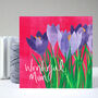 Pink Crocus Mother's Day Card, thumbnail 1 of 8