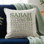 Personalised 60th Birthday Word Art Cushion, thumbnail 1 of 8