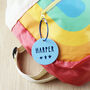 Two Tone Round Personalised Name School Bag Tag, thumbnail 1 of 8