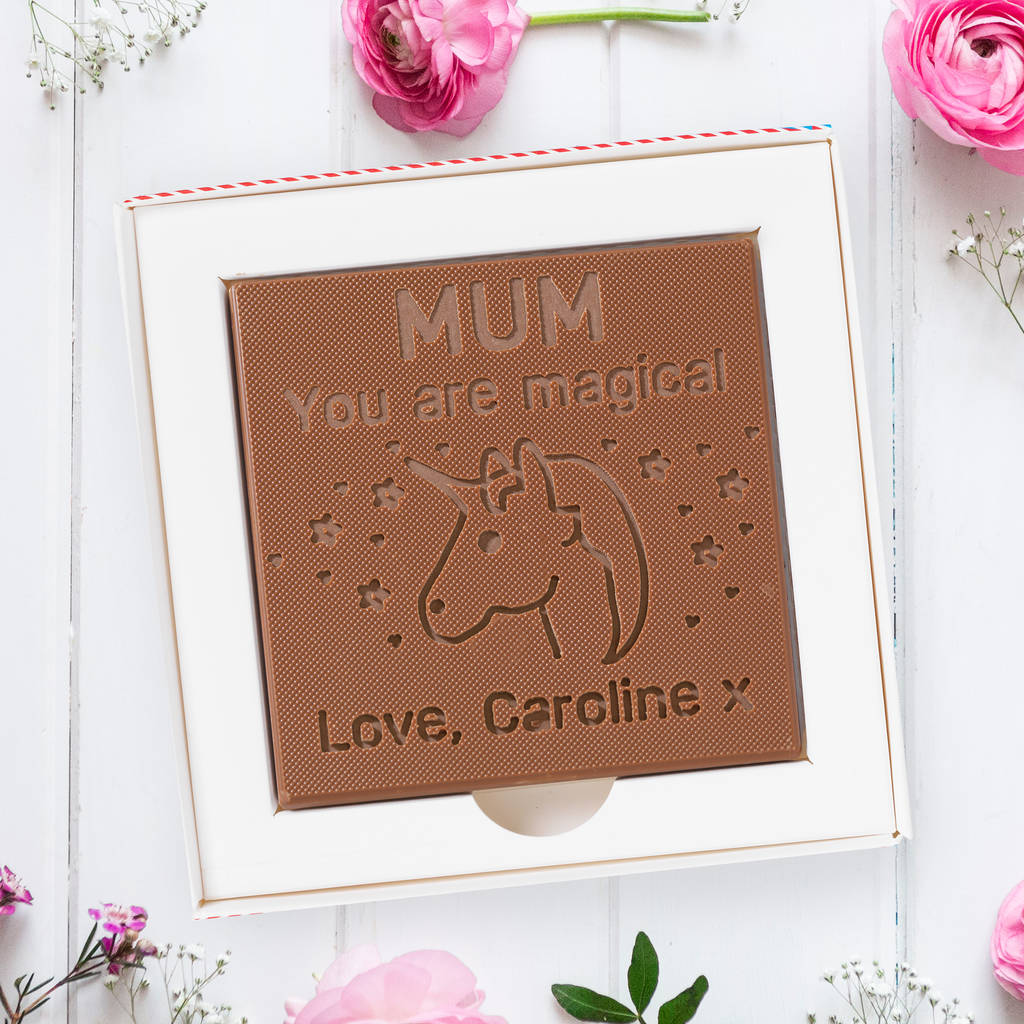 personalised 'magical mum' mother's day chocolate card by candy
