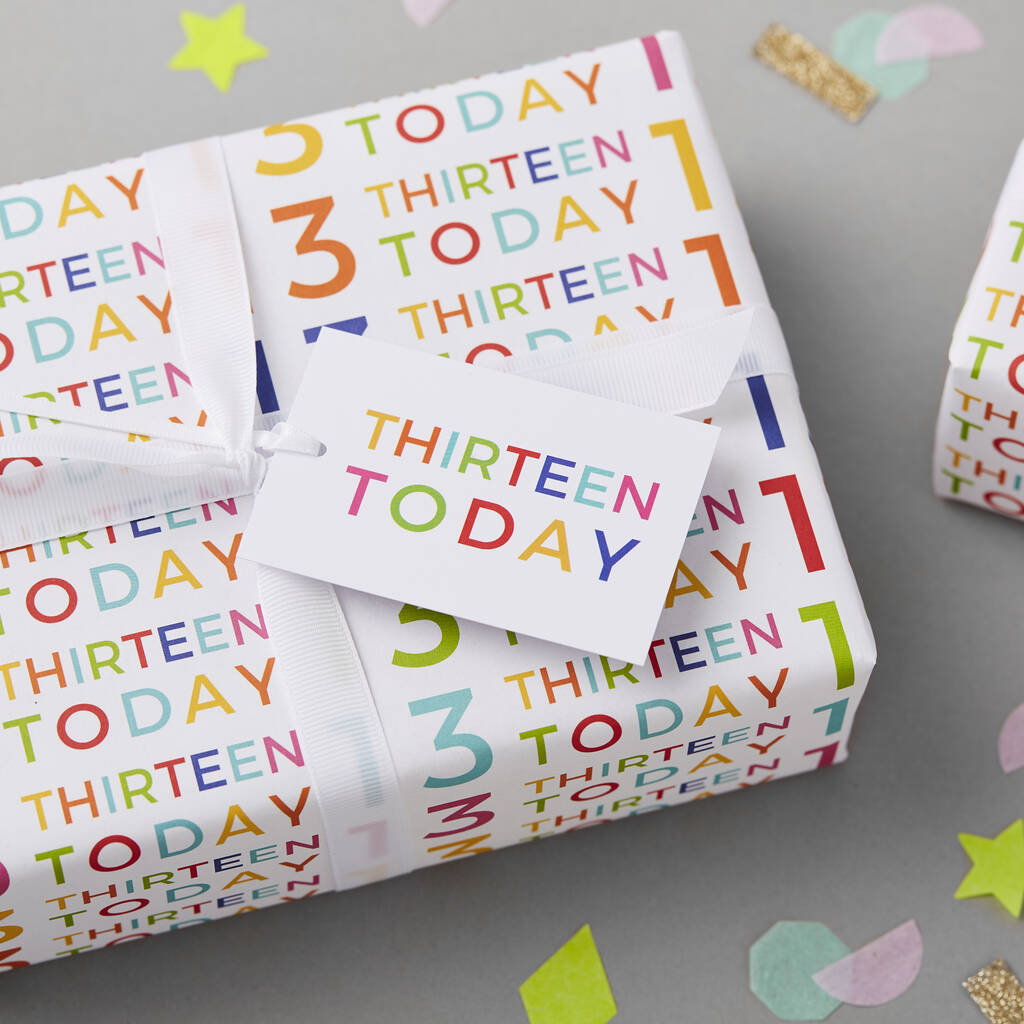 13th Birthday Wrapping Paper Set, 1 of 6