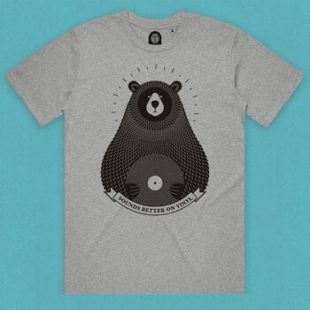 Vinyl Bear Spinning Records T Shirt, 3 of 8