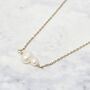 Dainty Two Freshwater Pearls Gold Plated Necklace, thumbnail 1 of 6
