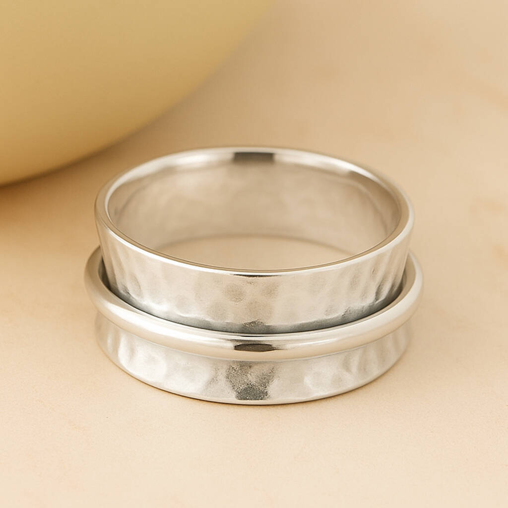 Personalised Wide Sterling Silver Spinner Ring, 1 of 10