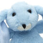 Mini Blue Bunny Soft Toy, From Birth, Gift Boxed, thumbnail 2 of 5