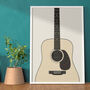 Acoustic Guitar Print | Instrument Music Poster, thumbnail 1 of 8