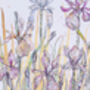 Watercolour Irises With Gold Leaf Painting, thumbnail 1 of 3
