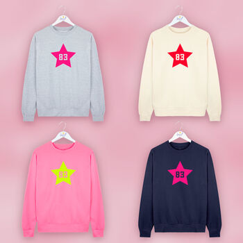 Personalised Star Birth Year Sweatshirt Jumper, 4 of 6