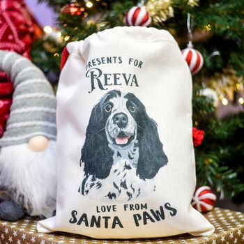 Hand Drawn Dog Christmas Present Sack Personalised, 6 of 9