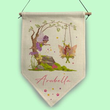 Personaslied Woodland Fairy Customisable Pennant Flag, 7 of 9