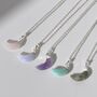 Dainty Gemstone Crescent Moon Necklace, thumbnail 1 of 8