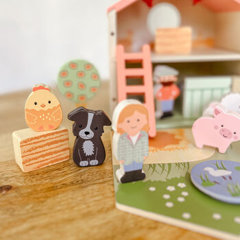 Wooden Farm Play Set Toddler Christmas Gift, 4 of 8