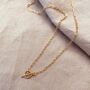 18ct Gold Plated T Bar Necklace, thumbnail 2 of 5