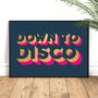 Down To Disco Neon And Glitter Typography Wall Art, thumbnail 2 of 5