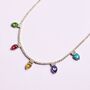 Rainbow Sparkle Christmas Lights Adjustable Necklace, thumbnail 2 of 5