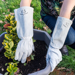 one size gift for her Home & Living Outdoor & Gardening Garden Gloves & Aprons Personalised Gardening Gloves Pink Leather Luxury gardening gloves garden gift 