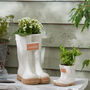 Personalised White Welly Boots Planters, thumbnail 3 of 9