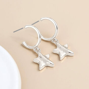 Silver Plated Heart And Hoop Earrings, 6 of 7