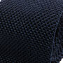 Navy Blue Pointed Silk Knitted Tie, thumbnail 2 of 2