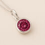 Personalised Sterling Silver October Pink Tourmaline Birthstone Necklace, thumbnail 1 of 9