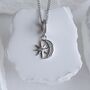 Sterling Silver Moon And Star Necklace Charm 925 Jewellery Gift, thumbnail 3 of 7