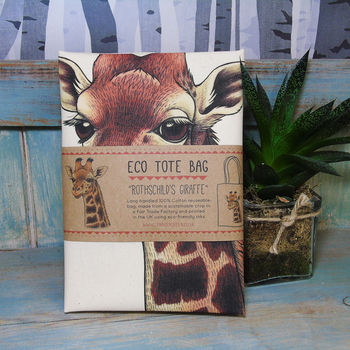 Giraffe Eco Tote Bag ~ Made From Recycled Plastic, 2 of 2
