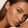 Gold Red Enamel Heart Stud Earrings, thumbnail 5 of 6