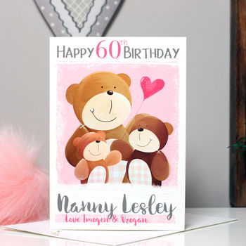 Personalised Mummy Bear Age Birthday Card, 3 of 12