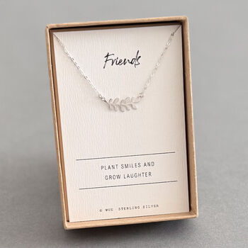 Friends Leaf Necklace In Sterling Silver, 2 of 5