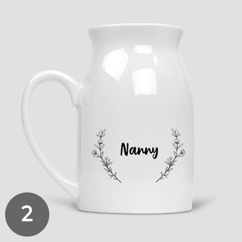 Personalised Vase Flower Jug Gift For Her Mum Nanny, 4 of 6