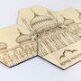 Brighton Royal Pavilion Coasters Set Of Four Maple Wood, thumbnail 1 of 10