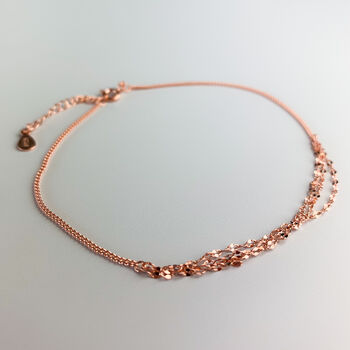 Sterling Silver Layered Chain Anklet, 2 of 6