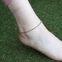 Black Gold Beaded Slim Foot Anklet Payal, thumbnail 3 of 3