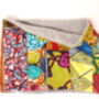 African Patchwork Organic Cotton Fleece Snood Scarf, thumbnail 7 of 9