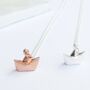 Sterling Silver Origami Boat Necklace, thumbnail 4 of 7