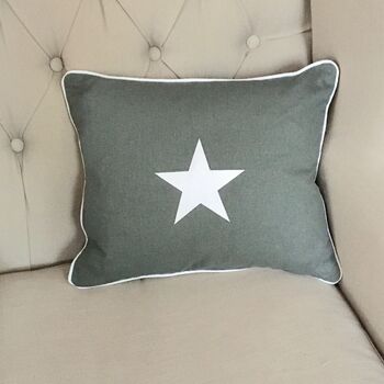 Linen Star Piped Cushion, 6 of 8