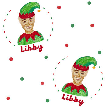 Portrait Elf Christmas Wrapping Paper, 5 of 5