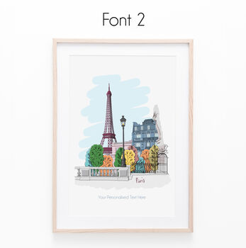 Personalised Paris Illustration, Eiffel Tower, 3 of 7