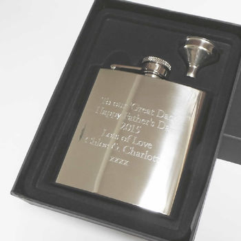Engraved Personalised Hip Flask Your Drawing, 2 of 4