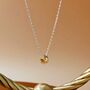 Round Yellow Rhinestone Sterling Silver 925 Necklace, thumbnail 1 of 6