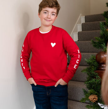 Children's Naughty Or Nice Christmas Jumper Sweatshirt, 2 of 5