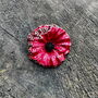 Poppy Red Flower Brooch With Siam Rhinestones, 14k Gold Plated, thumbnail 1 of 6